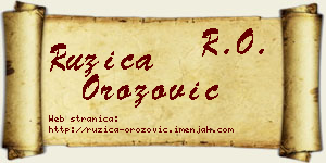 Ružica Orozović vizit kartica